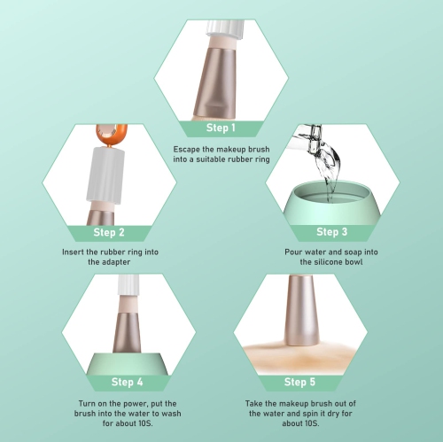 Makeup Brush Cleaner and Dryer, Super-fast Electric Makeup Brushes Cleaner Machine Automatic Makeup Cleaner USB Cosmetic Brush Cleaner Tools