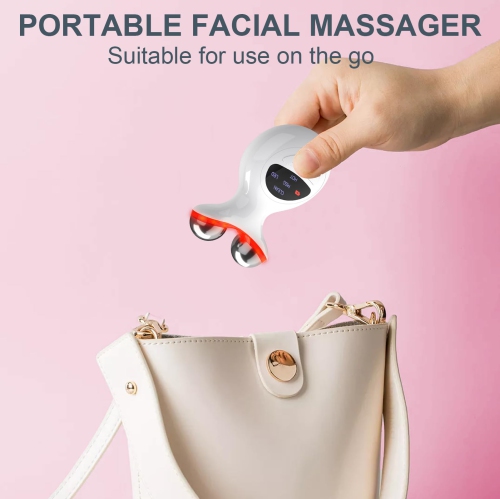 Appareils de thérapie à lumière rouge pour le visage et le cou, appareil de massage portatif pour le visage LED de 7 couleurs Outil de sculpture pour