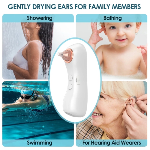 Ear Water Dryer Professional Warm Air Quick Drying Portable Ear Drying Machine for Swimming Showering