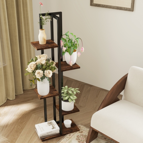 Gymax 3 PCS Plant Stand Set 4+5+6-Tier Indoor Flower Stands Multi-Tiered Plant Shelves