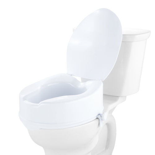 VEVOR 6" H Raised Raised Toilet Seat, 300 lbs Weight Capacity, Universal Toilet Seat Riser, Screw Rod Locking, with Toilet Seat, for Elderly,