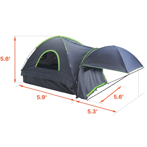 VEVOR 2-3 Person Pickup Truck Tent, Fits 5.5-6 ft Truck Tents for Camping, Waterproof PU2000 mm Sleeping Truck Bed Tent, Sturdy Shell with Expandable