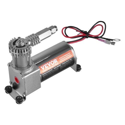 VEVOR 12V 100PSI Air Shock Controller Kit, On Board Air Compressor System, Air Ride Suspension Compressor Kit with Single Path System, Pressure Gauge