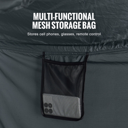 VEVOR 4 Doors Bed Tent, Pongee Fabric, Breathable Dream Tent with 0.28in Fiber Poles, Full Size Block out Light Sleeping Bed Canopy, Fit for Kids