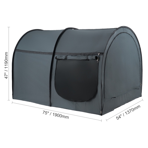 VEVOR 4 Doors Bed Tent, Pongee Fabric, Breathable Dream Tent with 0.28in Fiber Poles, Full Size Block out Light Sleeping Bed Canopy, Fit for Kids