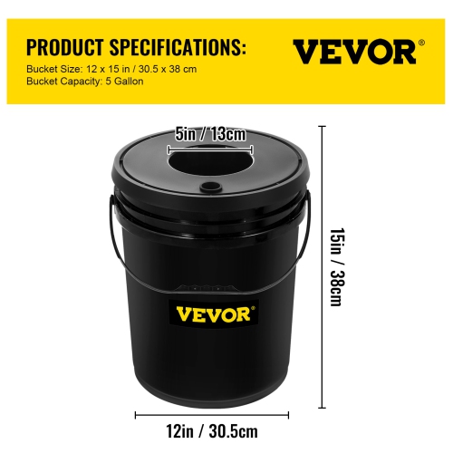 VEVOR 5 Gallon 5 Buckets DWC Hydroponic System, Deep Water Culture Growing Bucket, Hydroponics Grow Kit with Pump, Air Stone and Connected Reservoir,