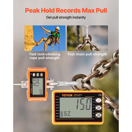 Pèse-grue numérique VEVOR 2200&nbsp;lb/1000&nbsp;kg, balance suspendue robuste avec télécommande, boîtier en aluminium moulé et écran LCD, haute