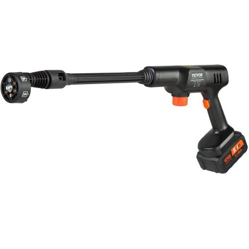 VEVOR 652-PSI 1GPM Cordless Pressure Washer, Portable Power Cleaner, High-Pressure Car Washer Gun with 4Ah Battery, Charger, 6-in-1 Nozzle, for
