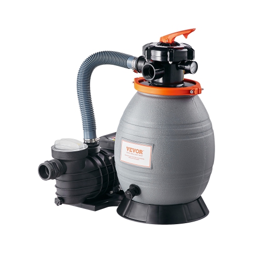 VEVOR  13In Filter Pump for Above Ground Pool, 3500Gph, 3/4 HP Swimming Pool Filter Pump System, W/ 6-Way Multi-Port Valve & Strainer Basket, Easy