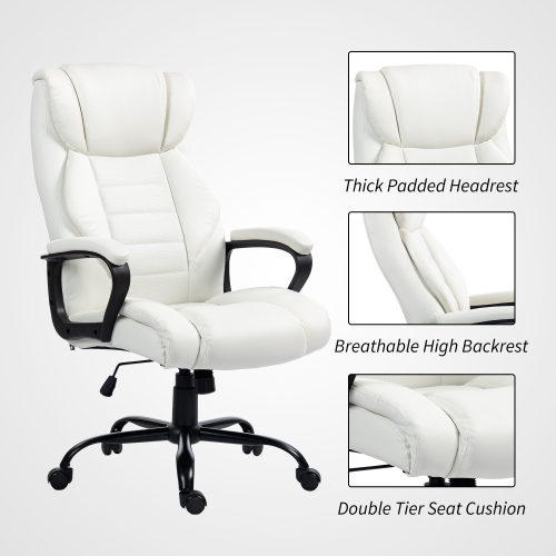 Vinsetto Massage Office Chair, High Back Executive Office Chair with 6-Point Vibration, Timer, Adjustable Height, Swivel Seat and Rocking Function,