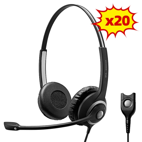 EPOS I SENNHEISER Impact SC 268-200 Series - Headset - Bulk Pack of 20 - on-Ear - Wired - Easy Disconnect - Black