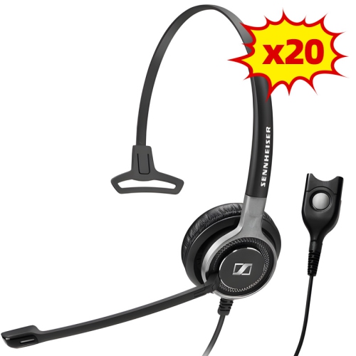 EPOS I SENNHEISER Impact SC 630 Century Headset, Wired On-Ear, Bulk Pack of 20, Easy Disconnect, Noise-Canceling, Crystal-Clear Audio, Comfortable