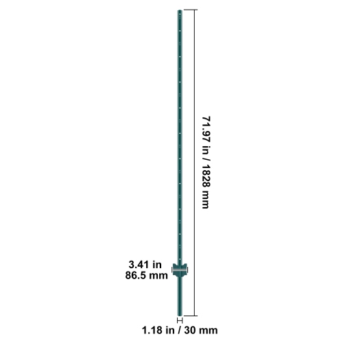 VEVOR 6 Feet Fence Post, 10 Pack U-Channel Heavy Duty Metal Fence Posts, Sturdy Steel Fence Stakes for Garden Yard, Lawn, Farms and Outdoor Wire
