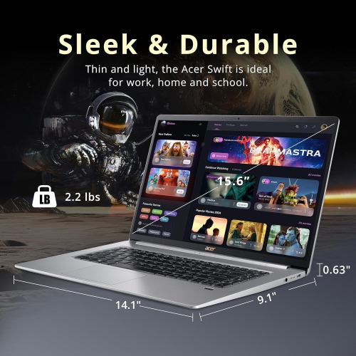 Acer Swift 5 15.6" FHD Touchscreen Laptop - Intel i7-8565U - 16GB DDR4 - 512GB SSD - Intel UHD - Windows 10 Home - Silver by ACER - Refurbished condition - Image 7