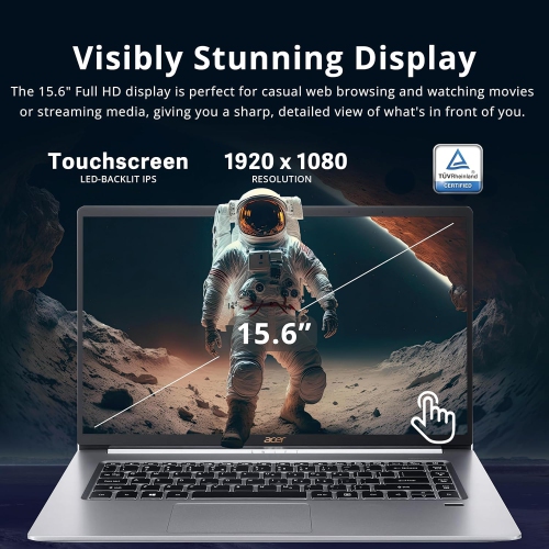 Acer Swift 5 15.6" FHD Touchscreen Laptop - Intel i7-8565U - 16GB DDR4 - 1TB SSD - Intel UHD - Windows 10 Home - Silver by ACER - Refurbished condition - Image 3