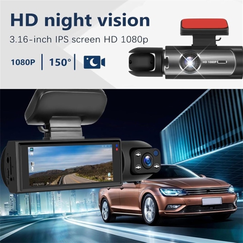 64GB Front and Rear Dash Camera,HD Front & Rear Dash Cam,Built-in Wireless Wi-Fi,Night Vision Dual Video Recording,Motion Detection(Front + Rear)