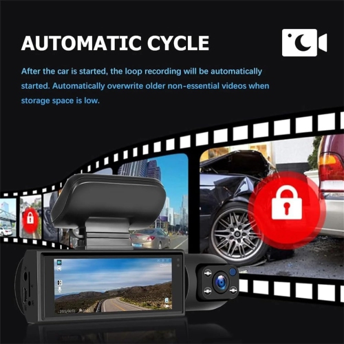 64GB Front and Rear Dash Camera,HD Front & Rear Dash Cam,Built-in Wireless Wi-Fi,Night Vision Dual Video Recording,Motion Detection(Front + Rear)
