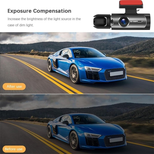 64GB Front and Rear Dash Camera,HD Front & Rear Dash Cam,Built-in Wireless Wi-Fi,Night Vision Dual Video Recording,Motion Detection(Front + Rear)