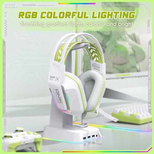 RGB Wired Gaming Headset | USB + 3.5 Female | RGB Lighting | Noise Cancelling Gaming Headset | Built-in Control Mic