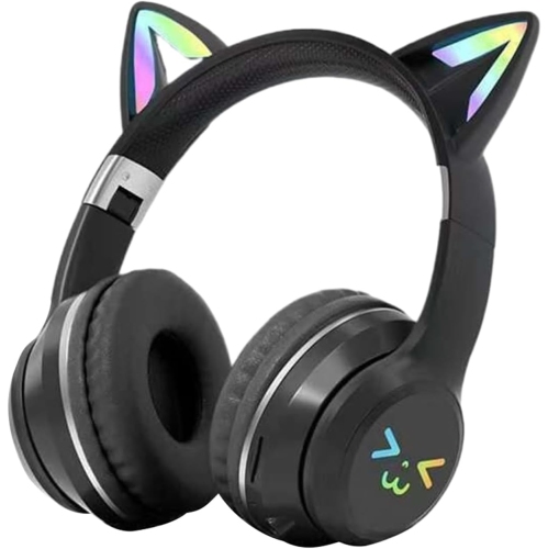 Casque d'écoute pour chats Black gradient | Chargement rapide de type C | Microphone rétractable | Compatibilité multiplateforme PS5/Switch |