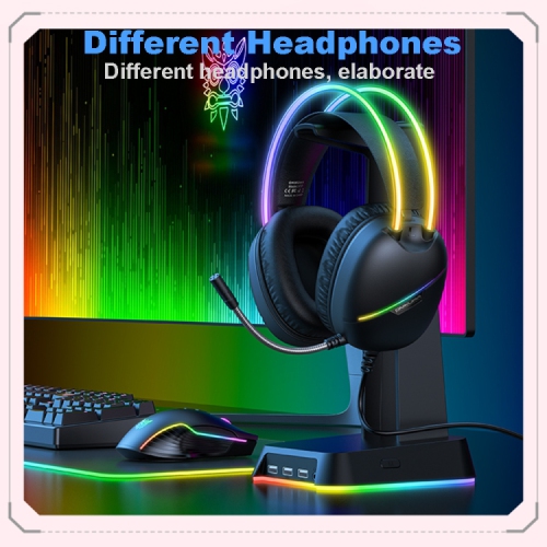[Esports Immersion] Black wired gaming headset | 50mm high-precision driver unit | Noise-cancelling microphone | Multi-platform compatibility | RGB