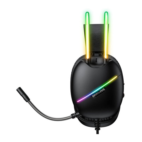 [Esports Immersion] Black wired gaming headset | 50mm high-precision driver unit | Noise-cancelling microphone | Multi-platform compatibility | RGB