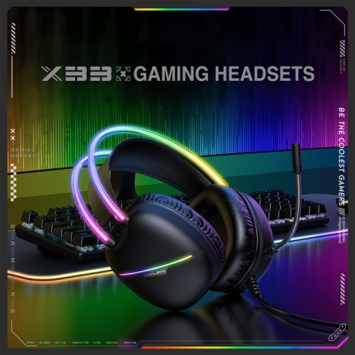 [Esports Immersion] Black wired gaming headset | 50mm high-precision driver unit | Noise-cancelling microphone | Multi-platform compatibility | RGB