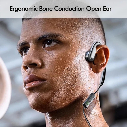 Wired Bone Conduction Earphones, HD Digital Calling, Compatible with Computer, Phone and Tablet - Black - Type-C Port, Built-in Microphone - With