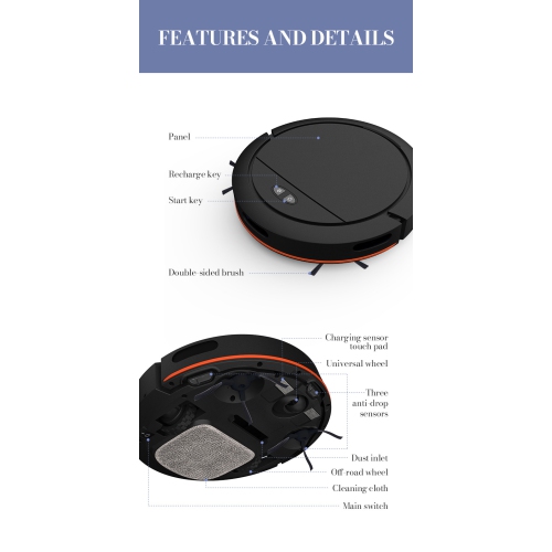 New smart sweeping robot automatic recharging sweeping, suction and mopping integrated voice control with water mopping function robot vacuum cleaner