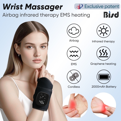 Appareil de massage au poignet EMS chauffant pour soulager la ténosynovite Airbag fascia électrique Poignon masseur au poignet masseur multipoint