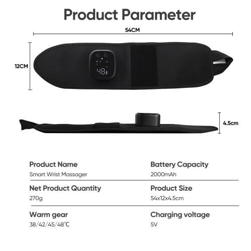 Appareil de massage au poignet EMS chauffant pour soulager la ténosynovite Airbag fascia électrique Poignon masseur au poignet masseur multipoint