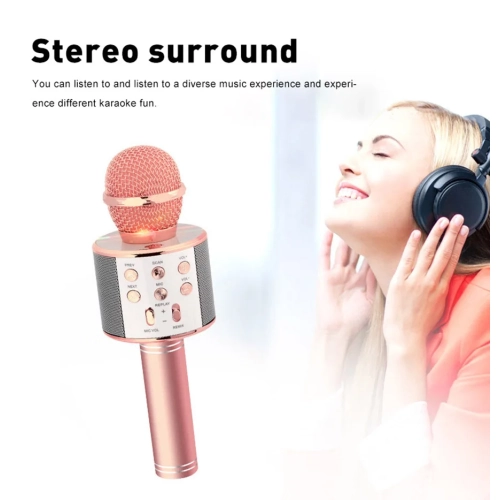 ws858 mobile k song treasure family ktv wireless bluetooth condenser microphone children k song microphone speaker integrated gift suitable for
