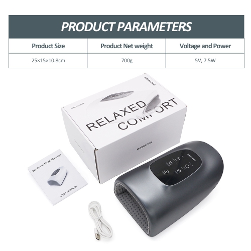 Nouveau masseur pour les mains Airbag chauffant compresse vibration point d'acuité méridien pressant masseur de paume masseur pour les mains, avec