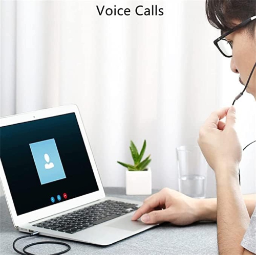 Écouteurs filaires à conduction osseuse, appels numériques HD, compatibles avec ordinateur, téléphone et tablette - Noir - Prise 3,5&nbsp;mm - Avec