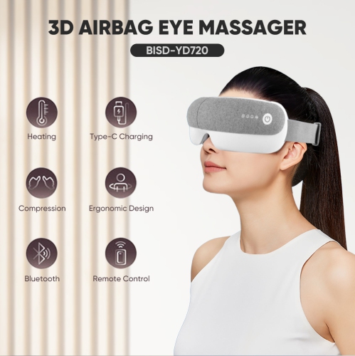 Hot selling eye massager Multifunctional eye massager Air pressure, hot compress, built-in music, voice broadcast, Bluetooth connection - BISD-YD720
