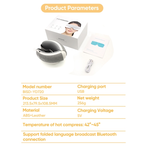 Hot selling eye massager Multifunctional eye massager Air pressure, hot compress, built-in music, voice broadcast, Bluetooth connection - BISD-YD720