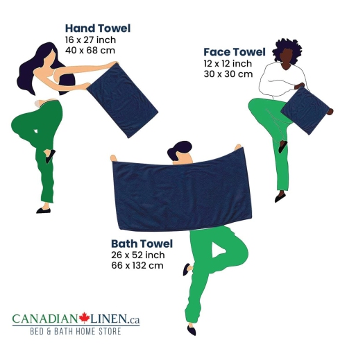 Canadian Linen Premium Bath Towels Set, 4 Pack, 26”x52” 500 GSM, Soft Absorbent Ring Spun Terry Cotton Lightweight Quick Dry Color Towels, Home