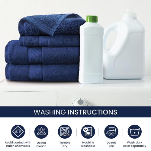 Canadian Linen Premium Bath Towels Set, 4 Pack, 26”x52” 500 GSM, Soft Absorbent Ring Spun Terry Cotton Lightweight Quick Dry Color Towels, Home