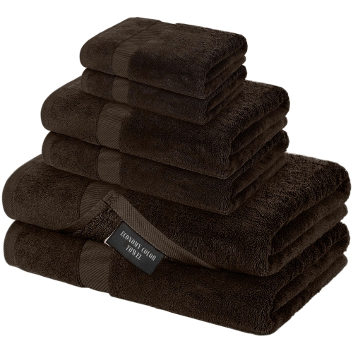 CANADIAN LINEN  Economy Bathroom Towel Set, 6 Pack: 2 Bath Towels 2 Hand Towels 2 Washcloths, 100% Cotton Soft Absorbent Light Weight Multipurpose