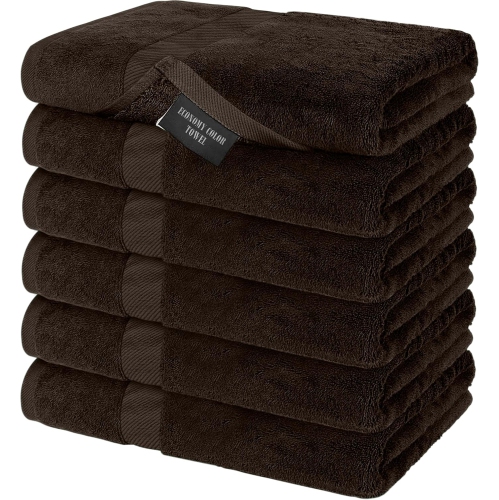 Canadian Linen Economy Medium Bath Towels Set, 24”x48”, 6 Pack, Lightweight Quick Dry Terry Cotton Towel, Soft Absorbent Color Bathroom Towels for