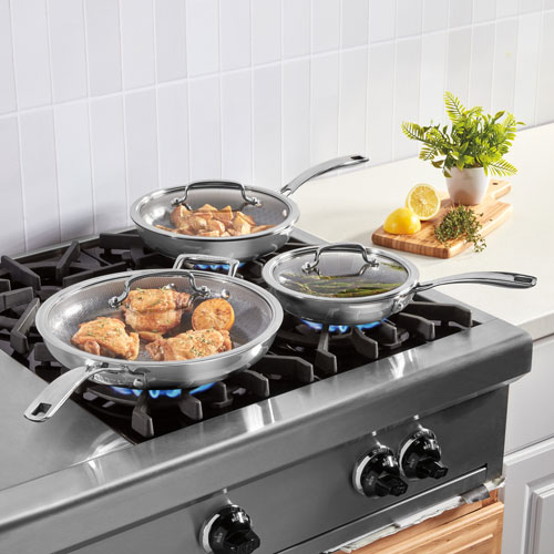 Cuisinart 3-Piece Stainless Steel Cookware Set - Silver