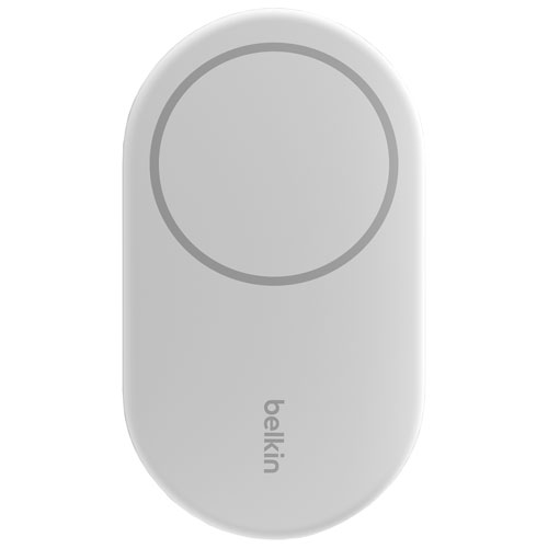 Belkin 15W Qi2 Wireless Charging Stand with MagSafe for iPhone & Apple AirPods - White