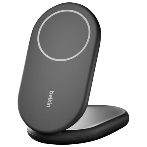 Belkin 15W Qi2 Wireless Charging Stand with MagSafe for iPhone & Apple AirPods - Black