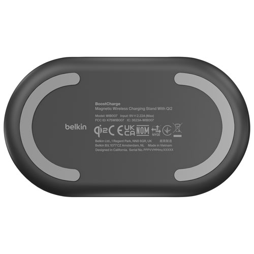 Belkin 15W Qi2 Wireless Charging Stand with MagSafe for iPhone & Apple AirPods - Black