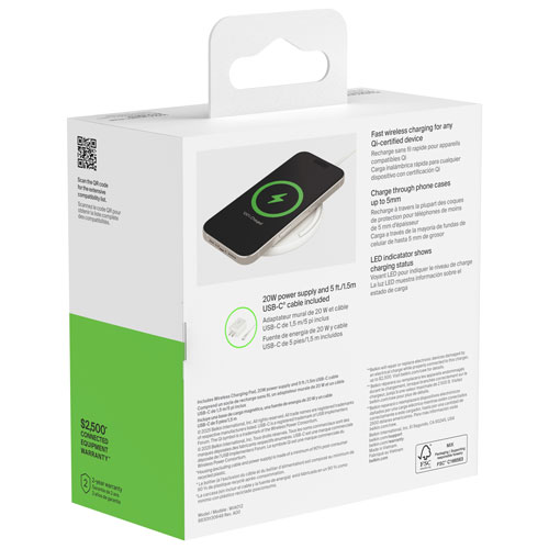 Belkin 15W Qi2 Wireless Charging Pad with MagSafe - White