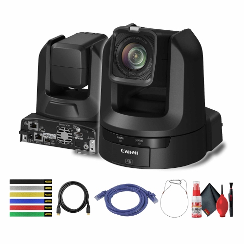 Appareil photo PTZ NDI 4K CR-N100 de Canon avec zoom 20x + câble HDMI + ensemble plus
