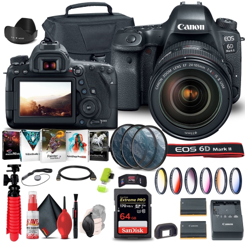 Appareil photo EOS 6D Mark II de Canon avec objectif 24-105 mm f/4 L II, ensemble vlogueur de voyage