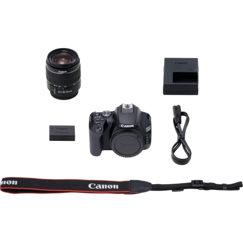 Appareil photo reflex numérique EOS 250D/Rebel SL3 de Canon avec objectif 18 55 mm et accessoires