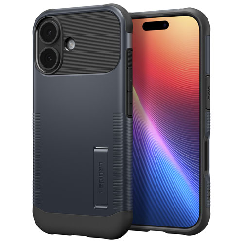 Spigen Slim Armor MagFit Fitted Hard Shell Case with Magnetic Ring for iPhone 17 - Metal Slate