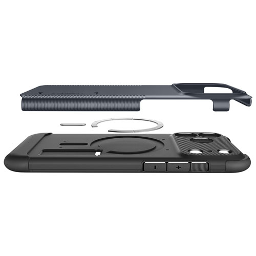 Étui rigide ajusté Slim Armor MagFit de Spigen avec anneau magnétique pour iPhone 17 Pro - Ardoise métallique
